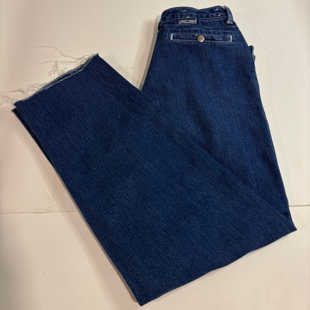 Landlubber Womens Jeans Wide Crop Retro Denim Hippie Jeans 25x27 Size 7